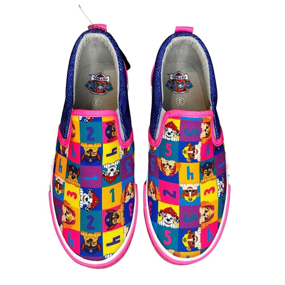 Ground Up Canvas Slip-on Colorful Paw Patrol Sneakers Size 3 Shoes